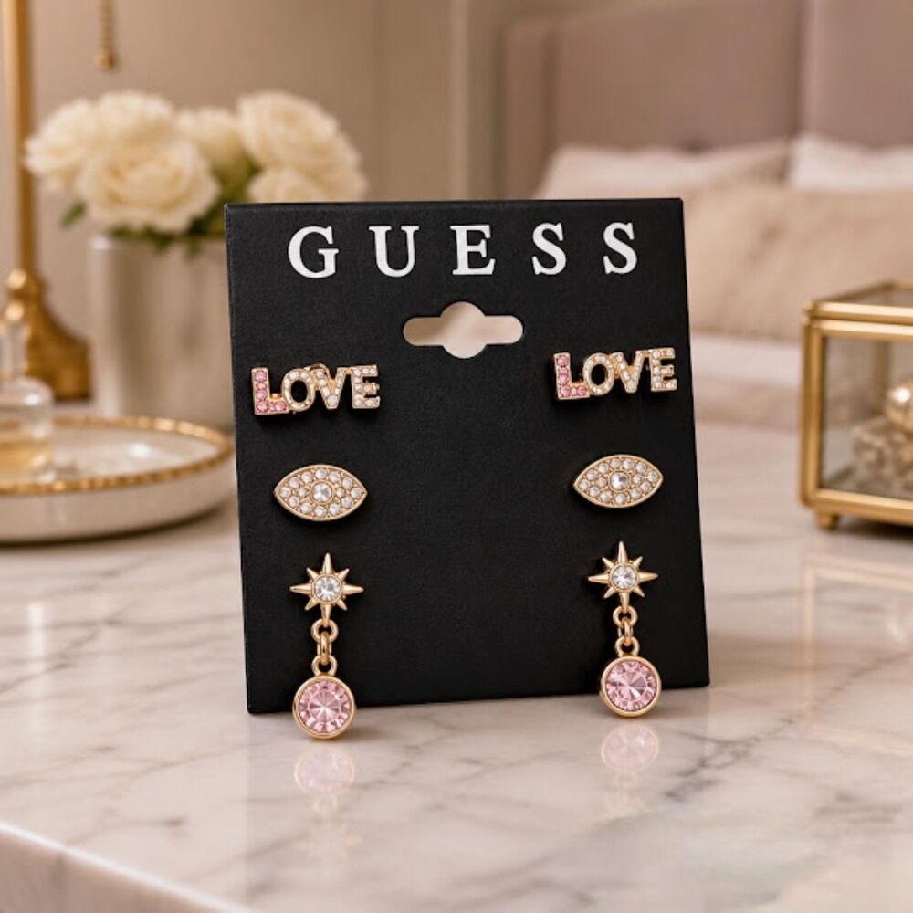 Guess 3PCS Love Earring Set
